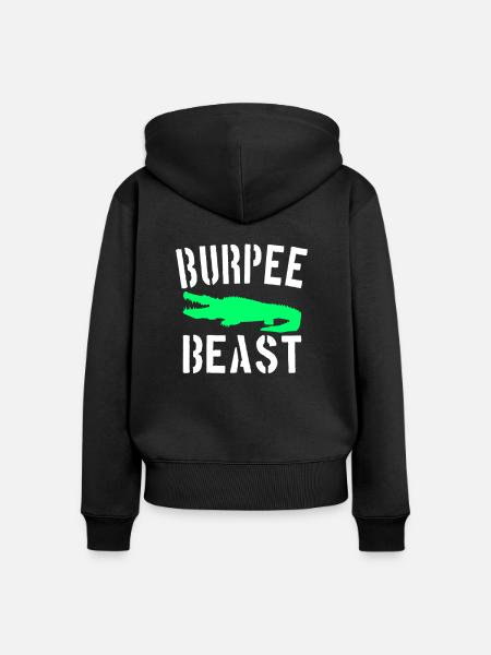 Burpee Beast - Frauen Premium Bio Zip Hoodie - Schwarz