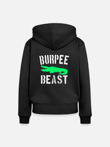 Burpee Beast - Frauen Premium Bio Zip Hoodie - Schwarz