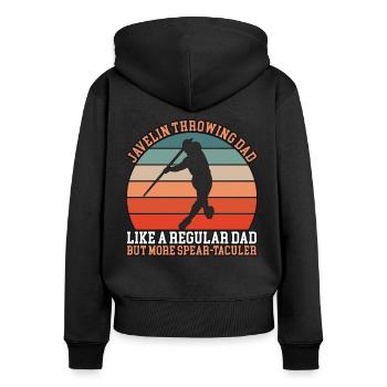 Javelin Throwing Dad - Frauen Premium Bio Zip Hoodie - Schwarz - Hinten - Julia (174cm)