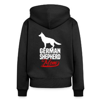German Shepherd Mom - Women's Premium Organic Zip Hoodie - black - Back - Julia (174cm)