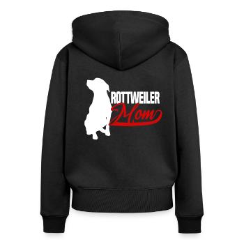 Maman Rottweiler - Sweat à capuche zippé Premium bio Femme - noir - Dos - Julia (174cm)