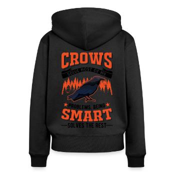 Crow Raven Crow Crow Husbandry Crow Breeder - Women's Premium Organic Zip Hoodie - black - Back - Julia (174cm)