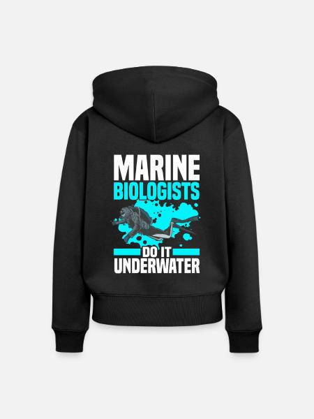 Meeresbiologie - Frauen Premium Bio Zip Hoodie - Schwarz