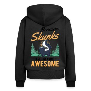 Because Skunks are freaking awesome Stinktier - Frauen Premium Bio Zip Hoodie - Schwarz - Hinten - Julia (174cm)