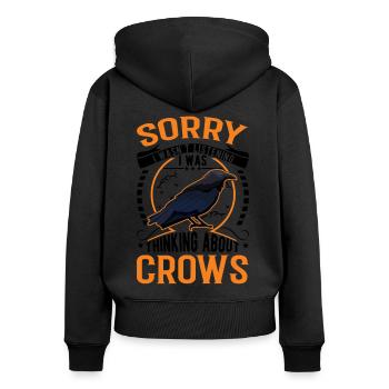 Crow Raven Crow Crow Husbandry Crow Breeder - Women's Premium Organic Zip Hoodie - black - Back - Julia (174cm)