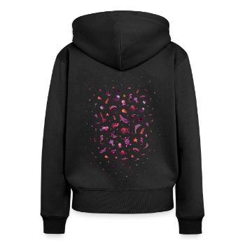 Animal aquatique amateur de poissons - Sweat à capuche zippé Premium bio Femme - noir - Dos - Julia (174cm)