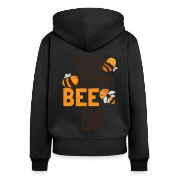 Bee Kids Bumblebee Honeybee - Women's Premium Organic Zip Hoodie - black - Back - Julia (174cm)