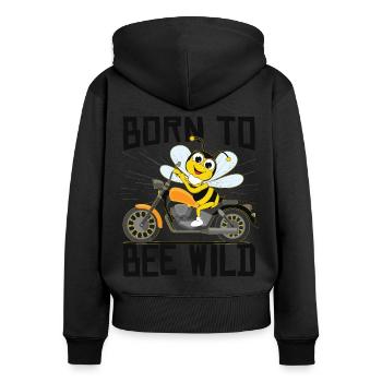 Born To Bee Wild - Women's Premium Organic Zip Hoodie - black - Back - Julia (174cm)