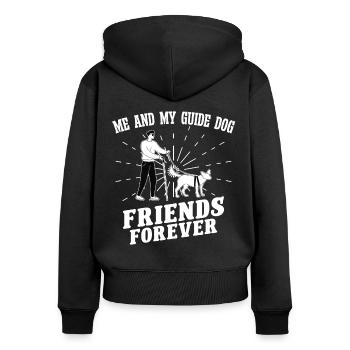 Blindheit Me And My Guide Dog Blindness Awareness - Frauen Premium Bio Zip Hoodie - Schwarz - Hinten - Julia (174cm)