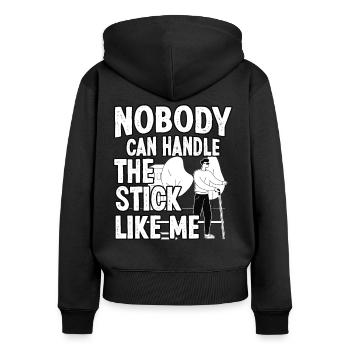 Blindheit Nobody Handle Stick Like Me Blinde - Frauen Premium Bio Zip Hoodie - Schwarz - Hinten - Julia (174cm)
