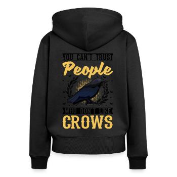 Corbeau Corbeau Corbeau Corbeau Corbeau Crow Garde Crow Éleveur - Sweat à capuche zippé Premium bio Femme - noir - Dos - Julia (174cm)