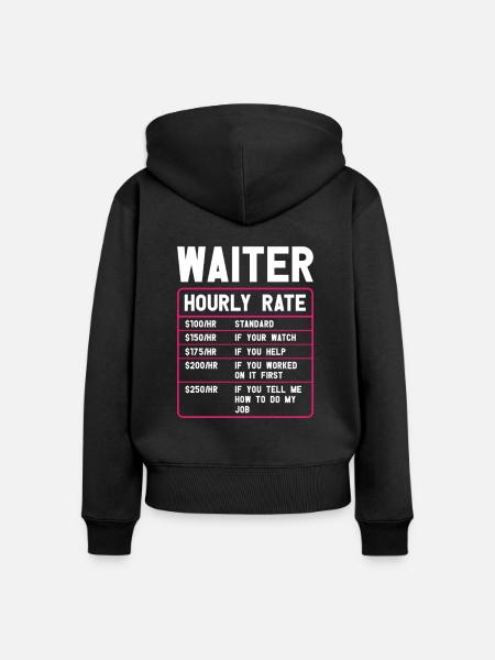 Kellnerin Barkeeper Kellner Kellner - Frauen Premium Bio Zip Hoodie - Schwarz