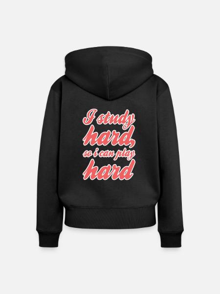 Studieren Spruch - Frauen Premium Bio Zip Hoodie - Schwarz