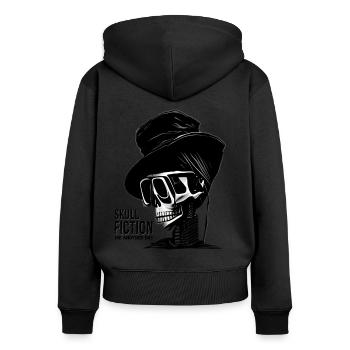 Skull Fiction Totenkopf Schädel - Women's Premium Organic Zip Hoodie - black - Back - Julia (174cm)
