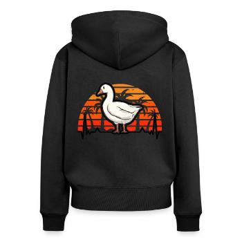 Geese heartbeat Goose breeder goose - Women's Premium Organic Zip Hoodie - black - Back - Julia (174cm)