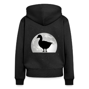 Geese Moon Goose breeder Goose goose - Women's Premium Organic Zip Hoodie - black - Back - Julia (174cm)