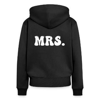 Mr. and Mrs. Partnerlook - Women's Premium Organic Zip Hoodie - black - Back - Julia (174cm)