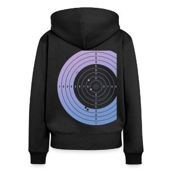 Cible de tir sportif Schützenkönig - Sweat à capuche zippé Premium bio Femme - noir - Dos - Julia (174cm)