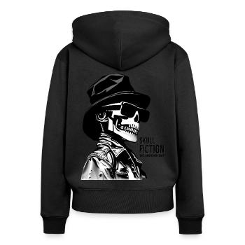 Crâne Fiction Crâne Art - Sweat à capuche zippé Premium bio Femme - noir - Dos - Julia (174cm)