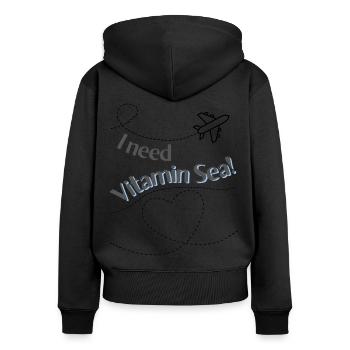 I need vitamin sea - Women's Premium Organic Zip Hoodie - black - Back - Julia (174cm)