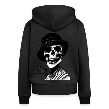 Crâne Fiction Crâne Art - Sweat à capuche zippé Premium bio Femme - noir - Dos - Julia (174cm)