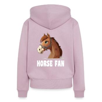 Pferd comic cartoon style - Frauen Premium Bio Zip Hoodie - Altrosa - Hinten - Julia (174cm)