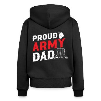 Soldier Proud Army Dad Military Army Veteran - Women's Premium Organic Zip Hoodie - black - Back - Julia (174cm)