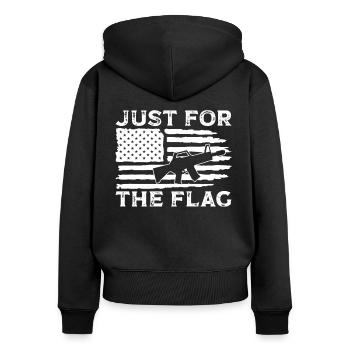 Soldier Just For The Flag Military Army Veteran - Women's Premium Organic Zip Hoodie - black - Back - Julia (174cm)
