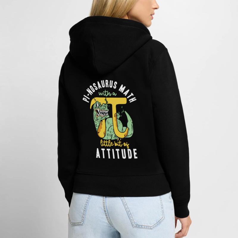 Pi-nosaurus Mathe mit ein bisschen Haltung Frauen Premium Bio Zip Hoodie