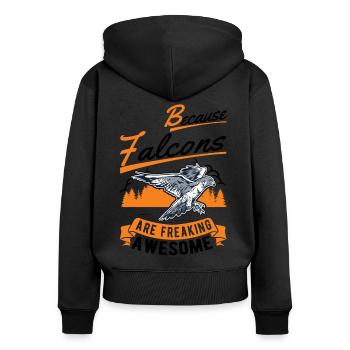 Because Falcons are freaking awesome Falke - Women's Premium Organic Zip Hoodie - black - Back - Julia (174cm)