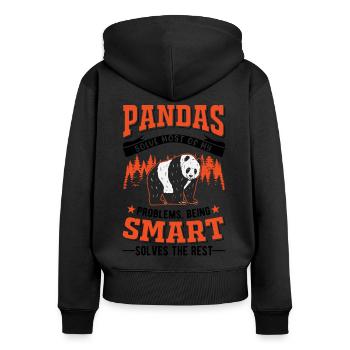 Panda Lover Panda Bear Gift - Women's Premium Organic Zip Hoodie - black - Back - Julia (174cm)