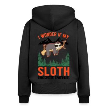 Sloth lover - Women's Premium Organic Zip Hoodie - black - Back - Julia (174cm)