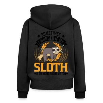 Sloth Lover - Women's Premium Organic Zip Hoodie - black - Back - Julia (174cm)
