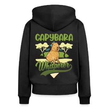 Capybara Whisperer Capibara Capibara Capybara - Women's Premium Organic Zip Hoodie - black - Back - Julia (174cm)