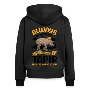 Always be yourself Tapir Flachlandtapir - Frauen Premium Bio Zip Hoodie - Schwarz - Hinten - Julia (174cm)