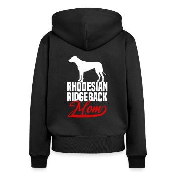 Rhodesian Ridgeback Mom - Women's Premium Organic Zip Hoodie - black - Back - Julia (174cm)