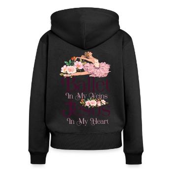 Ballet Dancer Dance Girl Ballerina - Women's Premium Organic Zip Hoodie - black - Back - Julia (174cm)