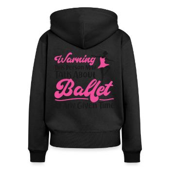 Ballet Danseuse Danse Ballerine - Sweat à capuche zippé Premium bio Femme - noir - Dos - Julia (174cm)