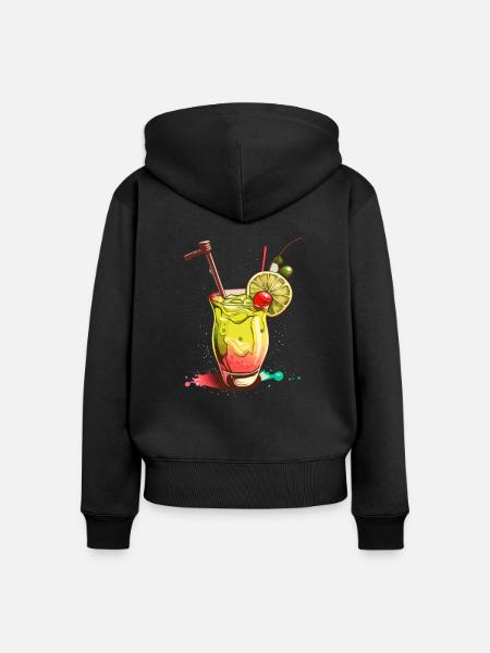 Cocktail - Frauen Premium Bio Zip Hoodie - Schwarz