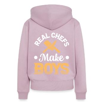 Real Chef Make Boys Cooking Chef Tools Cooking Foo - Frauen Premium Bio Zip Hoodie - Altrosa - Hinten - Julia (174cm)