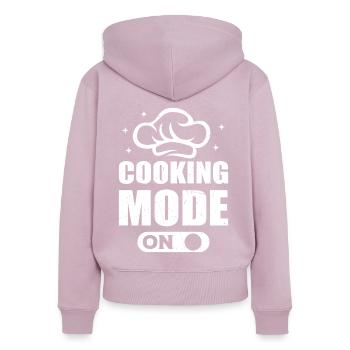 Cooking Mode On Cook Chef's Hat Chef Cook Mode Foo - Frauen Premium Bio Zip Hoodie - Altrosa - Hinten - Julia (174cm)