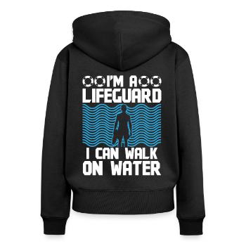 Pool Attendant Lifeguard Walk On Water Lifeguard - Women's Premium Organic Zip Hoodie - black - Back - Julia (174cm)