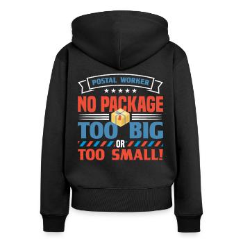 Postbote Briefträger Brief Paketdienst Geschenk - Frauen Premium Bio Zip Hoodie - Schwarz - Hinten - Julia (174cm)