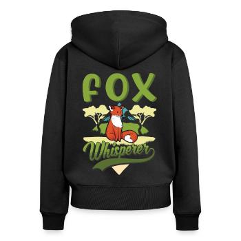 Fox Whisperer Red Fox Fox Whisperer - Women's Premium Organic Zip Hoodie - black - Back - Julia (174cm)