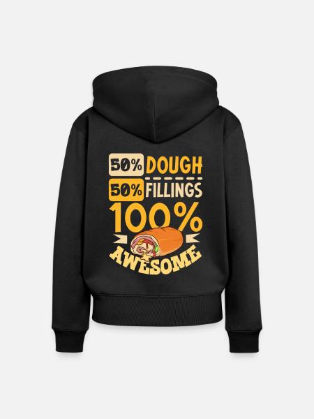 100 Prozent lecker - Stromboli - Frauen Premium Bio Zip Hoodie - Schwarz