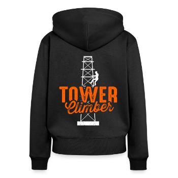 Cell Tower Climber Climbing Technician - Women's Premium Organic Zip Hoodie - black - Back - Julia (174cm)
