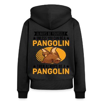 Soyez toujours vous-même Pangolin Schuppentier - Sweat à capuche zippé Premium bio Femme - noir - Dos - Julia (174cm)
