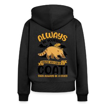 Soyez toujours vous-même Coati Nasenbär - Sweat à capuche zippé Premium bio Femme - noir - Dos - Julia (174cm)