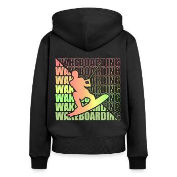 Wakeboard Wakeboarder Wakeboarding Freestyle DNA - Frauen Premium Bio Zip Hoodie - Schwarz - Hinten - Julia (174cm)