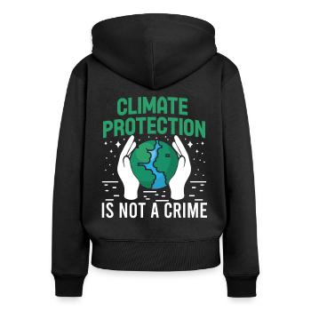 Activisme environnemental Protection du climat, pas crime Terre - Sweat à capuche zippé Premium bio Femme - noir - Dos - Julia (174cm)